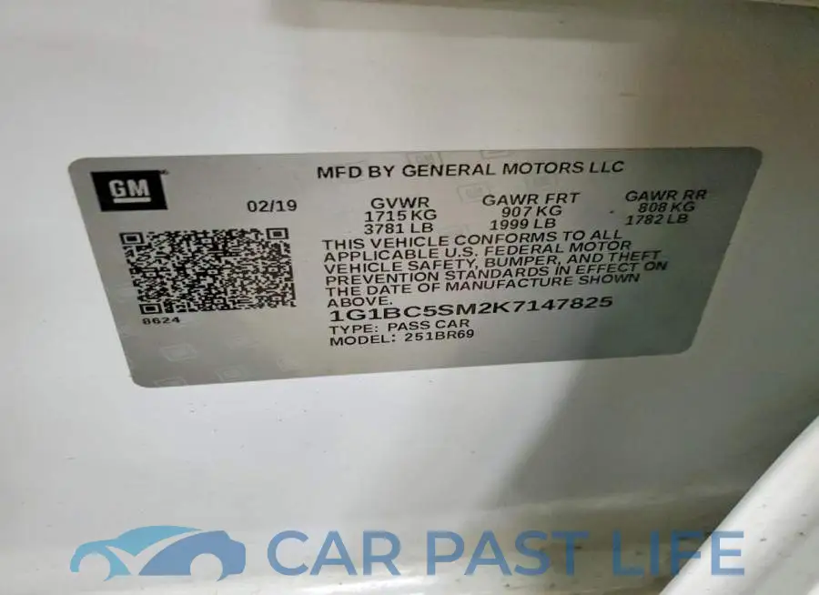 1G1BC5SM2K7147825# 12