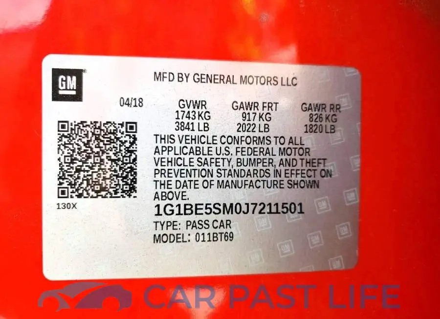 1G1BE5SM0J7211501# 12