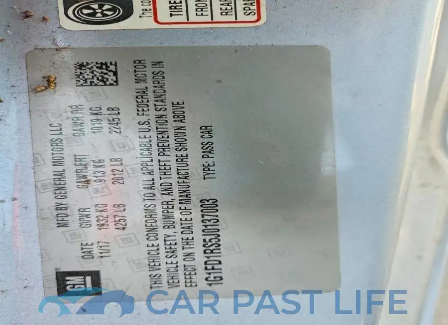 1G1FD1RS5J0137003# 12