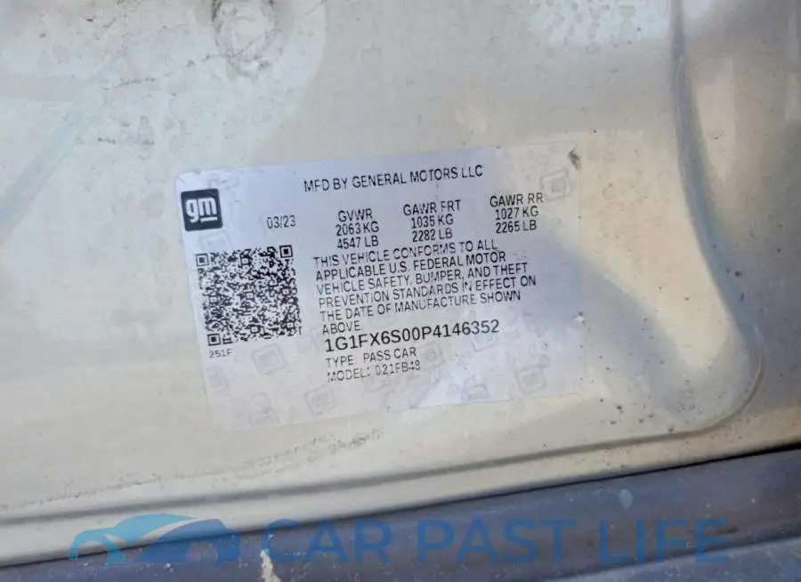 1G1FX6S00P4146352# 12