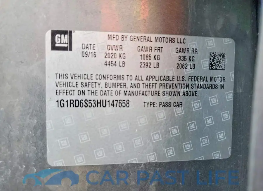 1G1RD6S53HU147658# 13