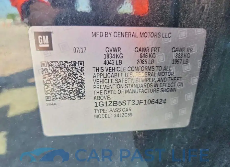 1G1ZB5ST3JF106424# 12