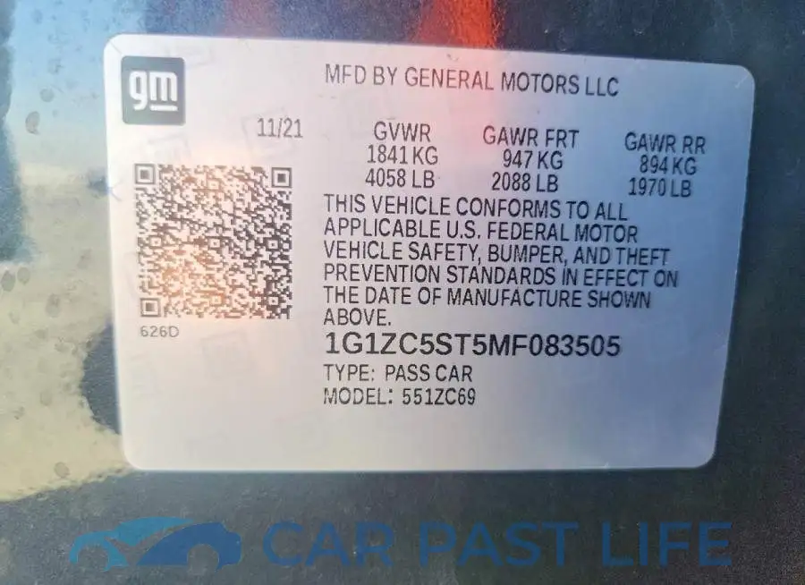 1G1ZC5ST5MF083505# 12