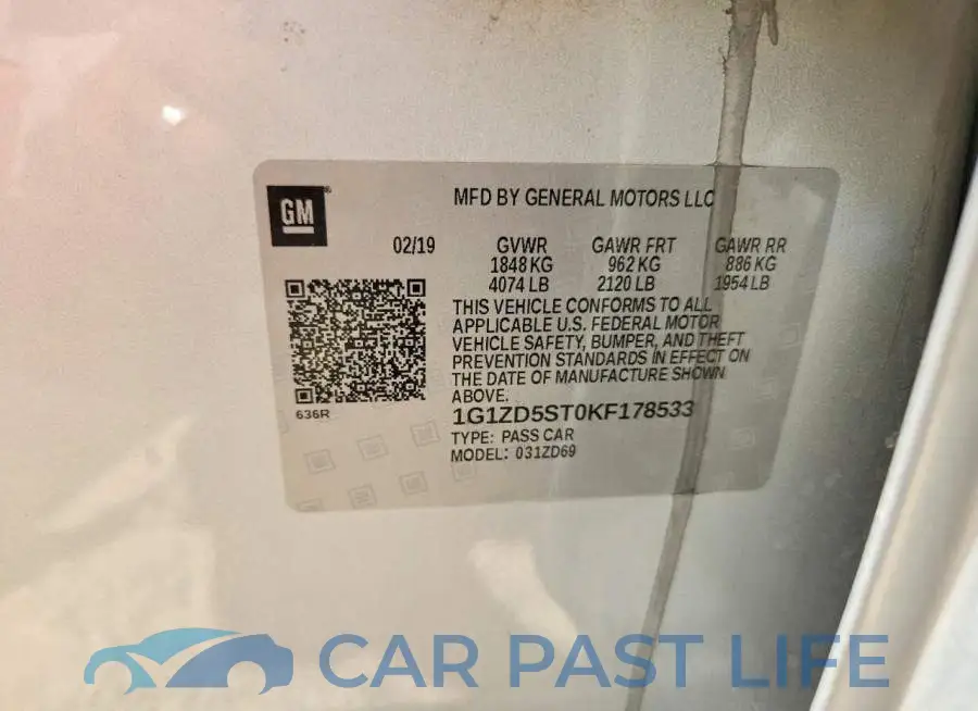 1G1ZD5ST0KF178533# 12