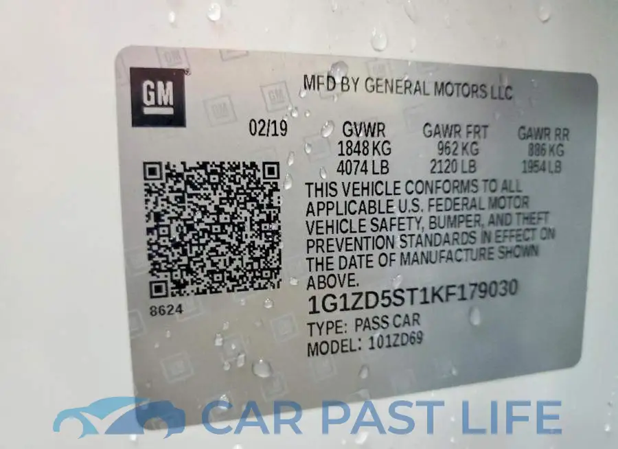 1G1ZD5ST1KF179030# 12