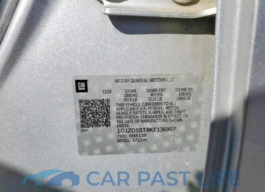 1G1ZD5ST8KF136997# 12