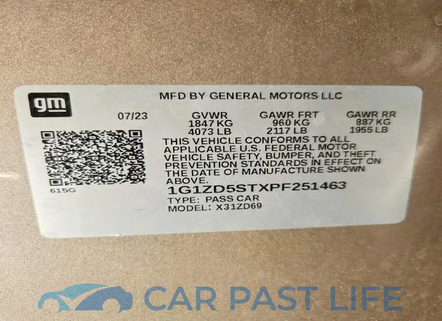 1G1ZD5STXPF251463# 12