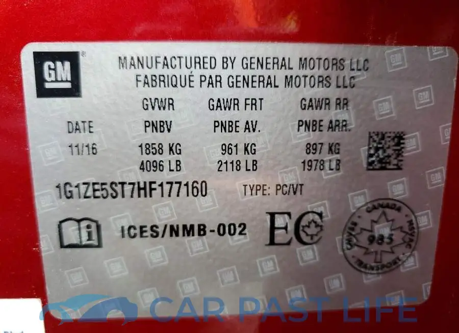 1G1ZE5ST7HF177160# 12