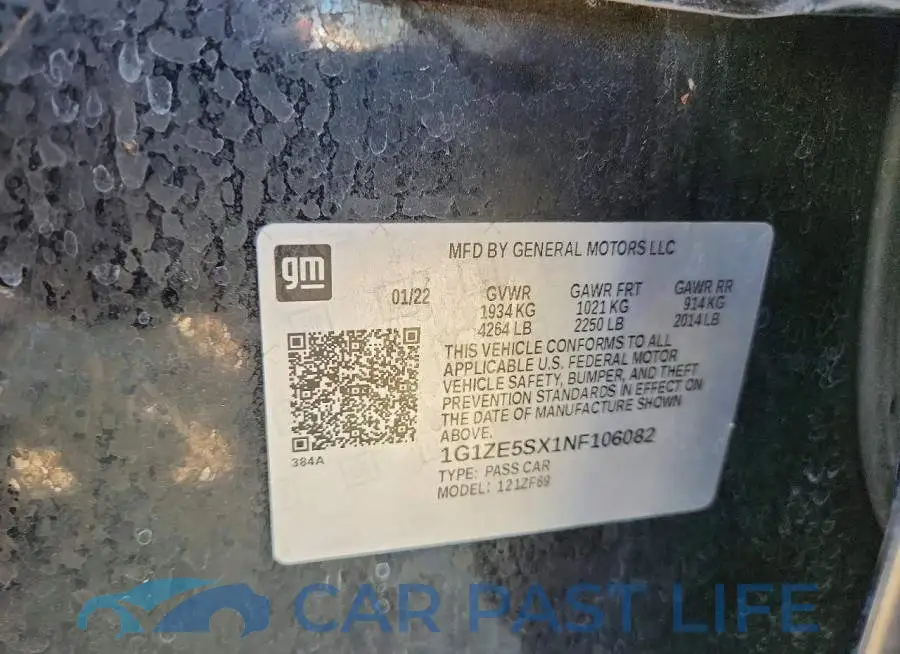 1G1ZE5SX1NF106082# 12