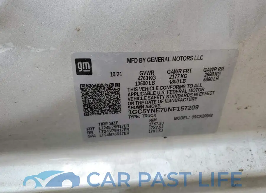 1GC5YNE70NF157209# 12
