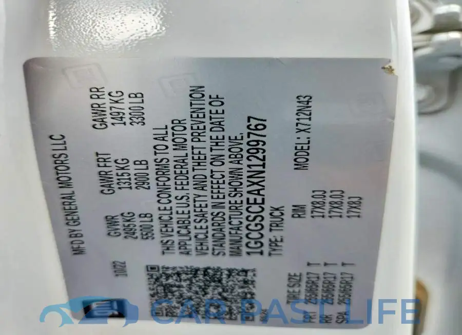 1GCGSCEAXN1299767# 13