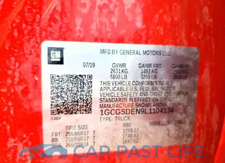 1GCGSDEN9L1104134# 12