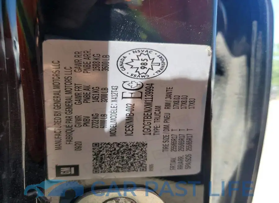 1GCGTBENXM1139994# 12