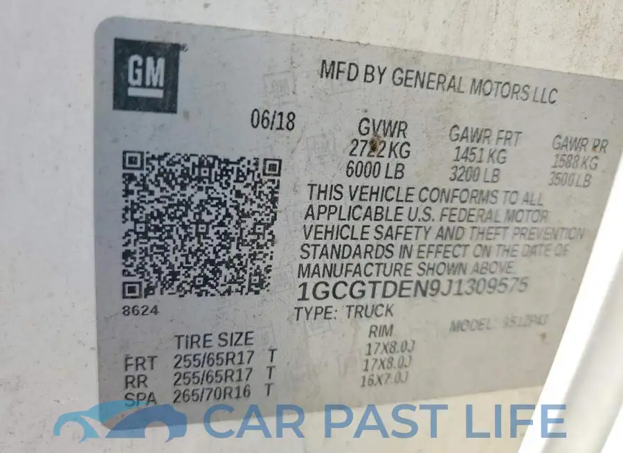 1GCGTDEN9J1309575# 12