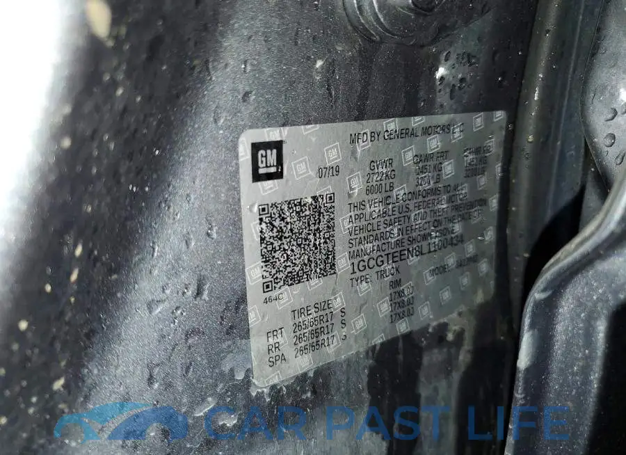 1GCGTEEN8L1100434# 13