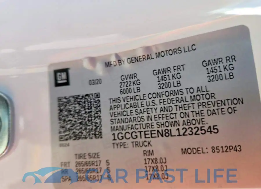 1GCGTEEN8L1232545# 13