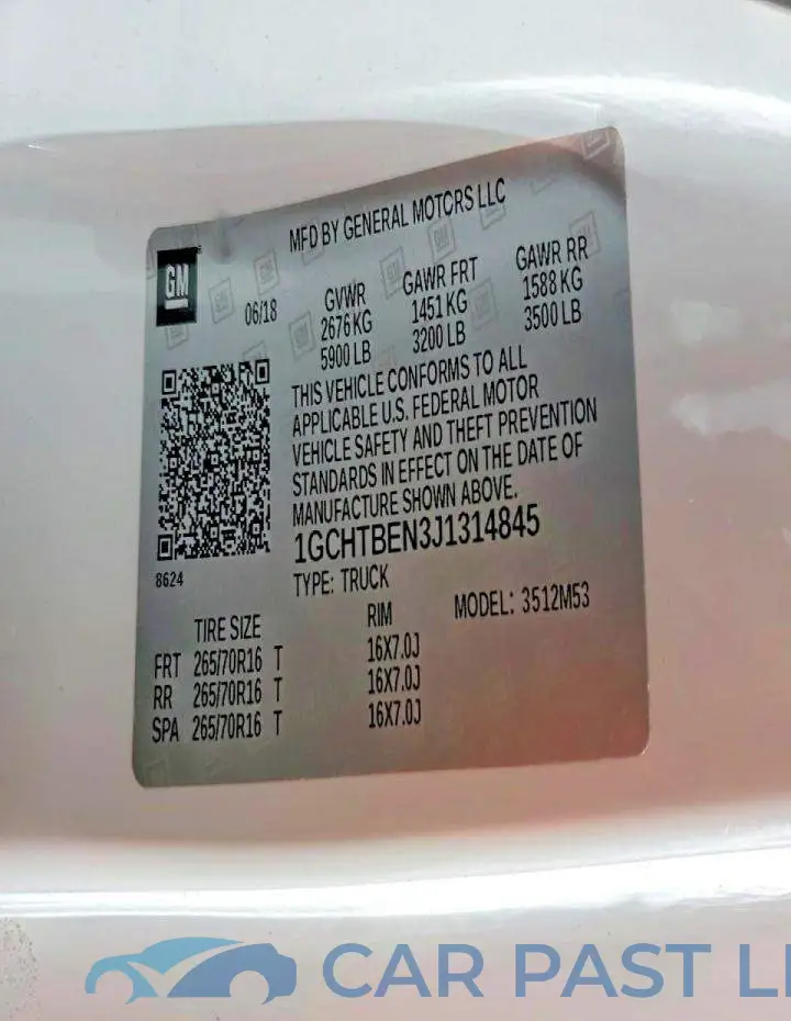1GCHTBEN3J1314845# 12