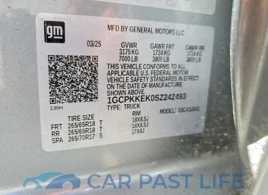 1GCPKKEK0SZ242493# 12