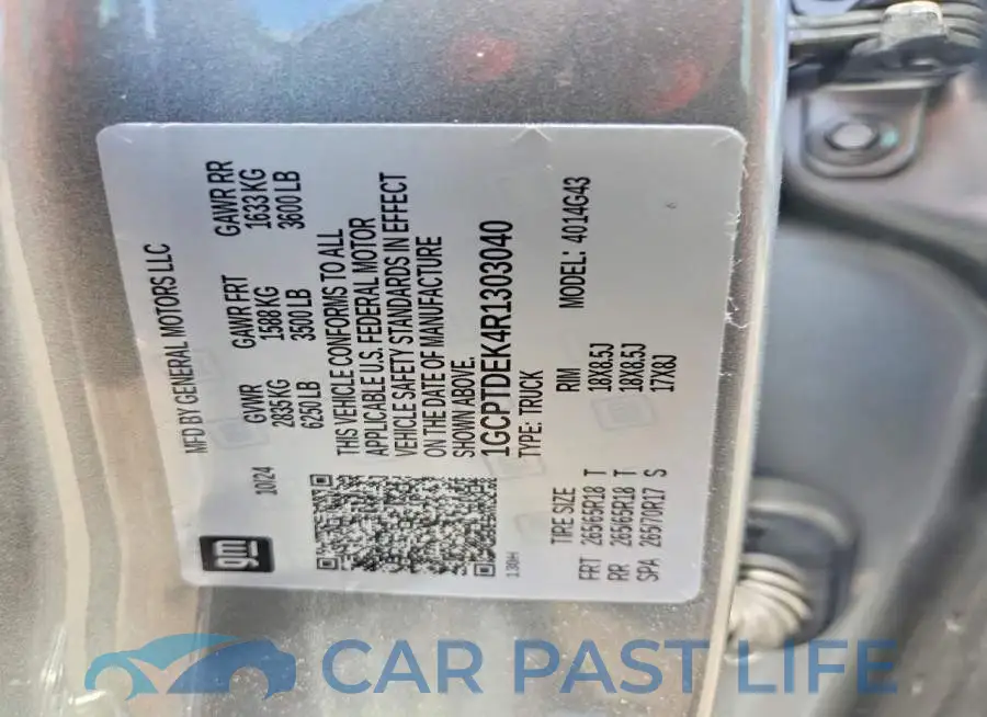 1GCPTDEK4R1303040# 13