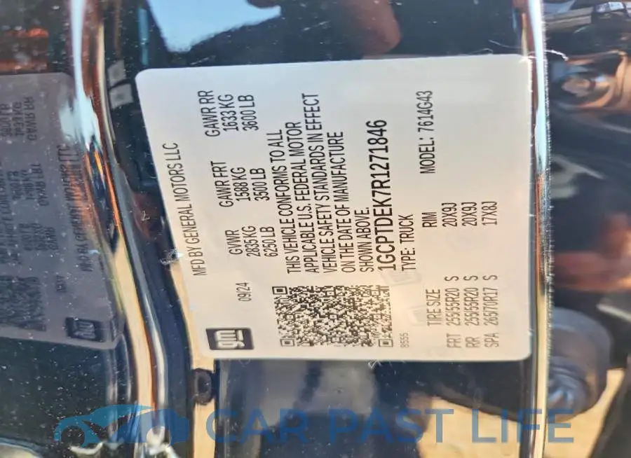 1GCPTDEK7R1271846# 12