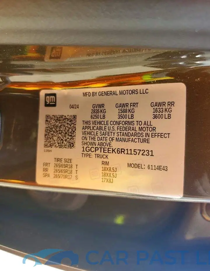 1GCPTEEK6R1157231# 12