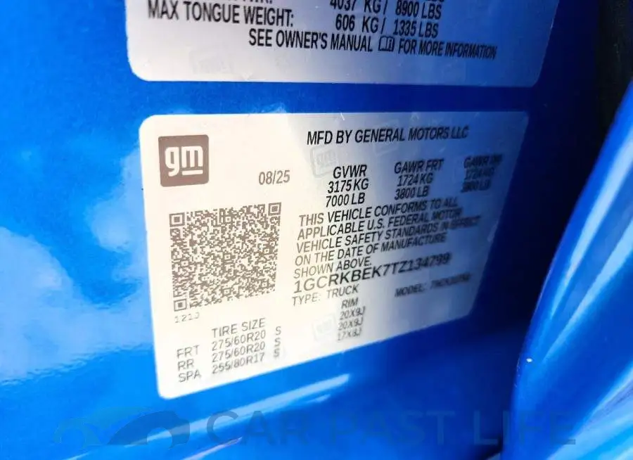 1GCRKBEK7TZ134799# 12