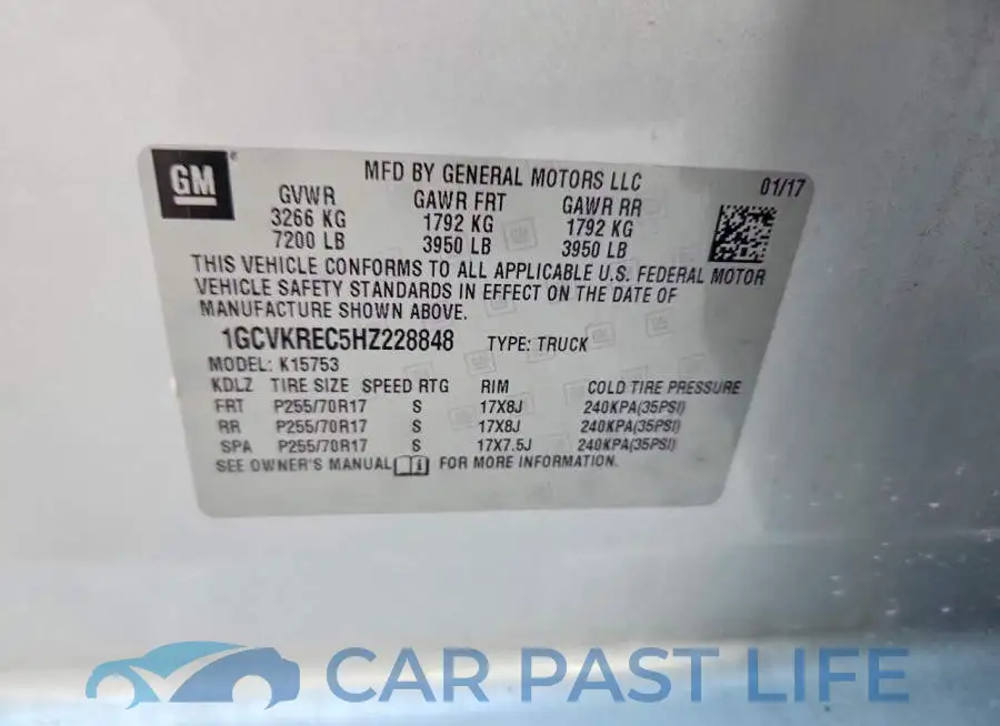 1GCVKREC5HZ228848# 12