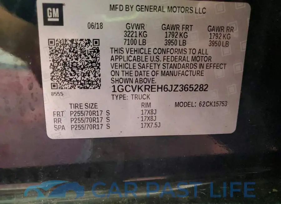 1GCVKREH6JZ365282# 12