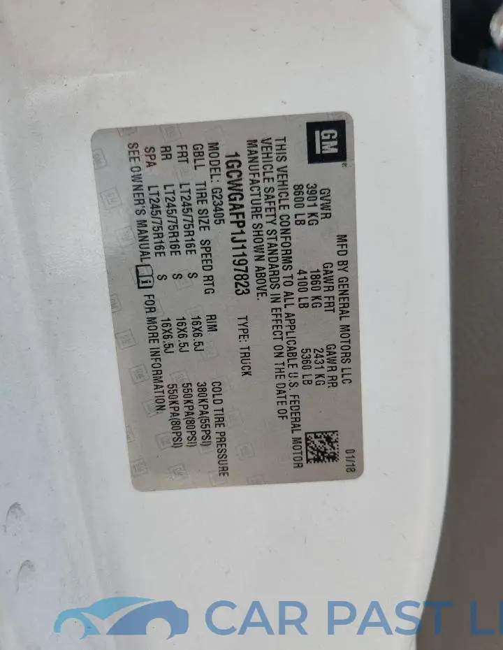 1GCWGAFP1J1197823# 13