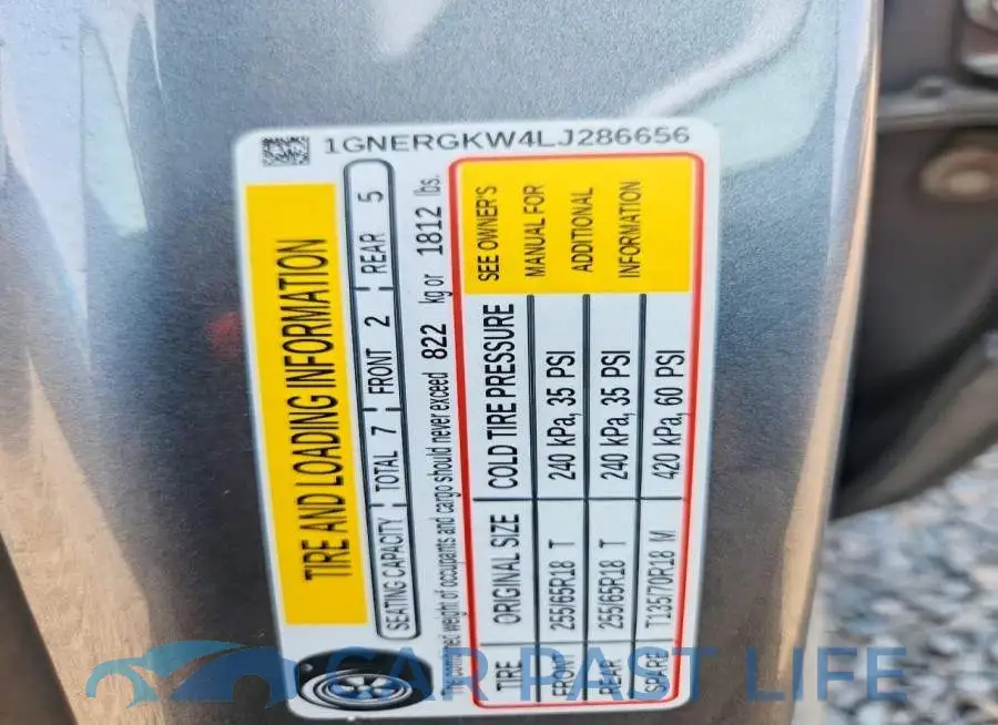1GNERGKW4LJ286656# 13