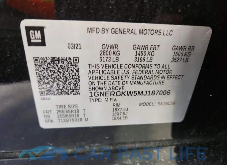 1GNERGKW5MJ187006# 13