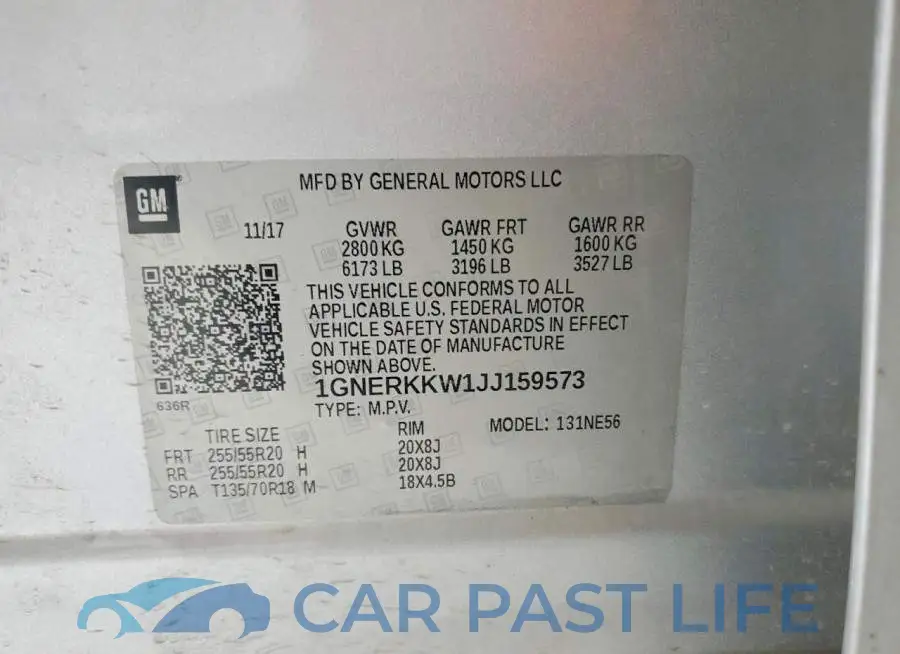 1GNERKKW1JJ159573# 13