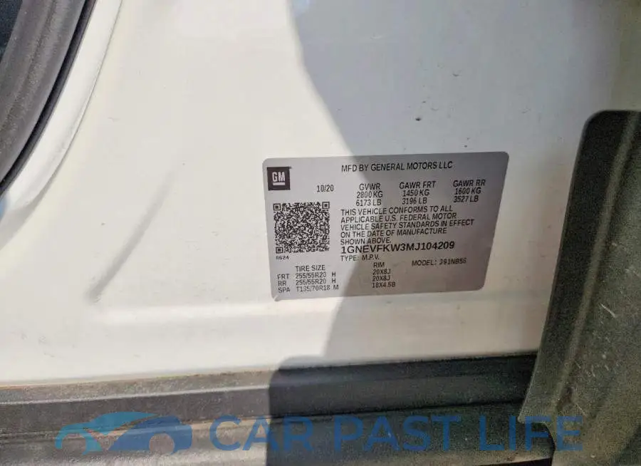1GNEVFKW3MJ104209# 13
