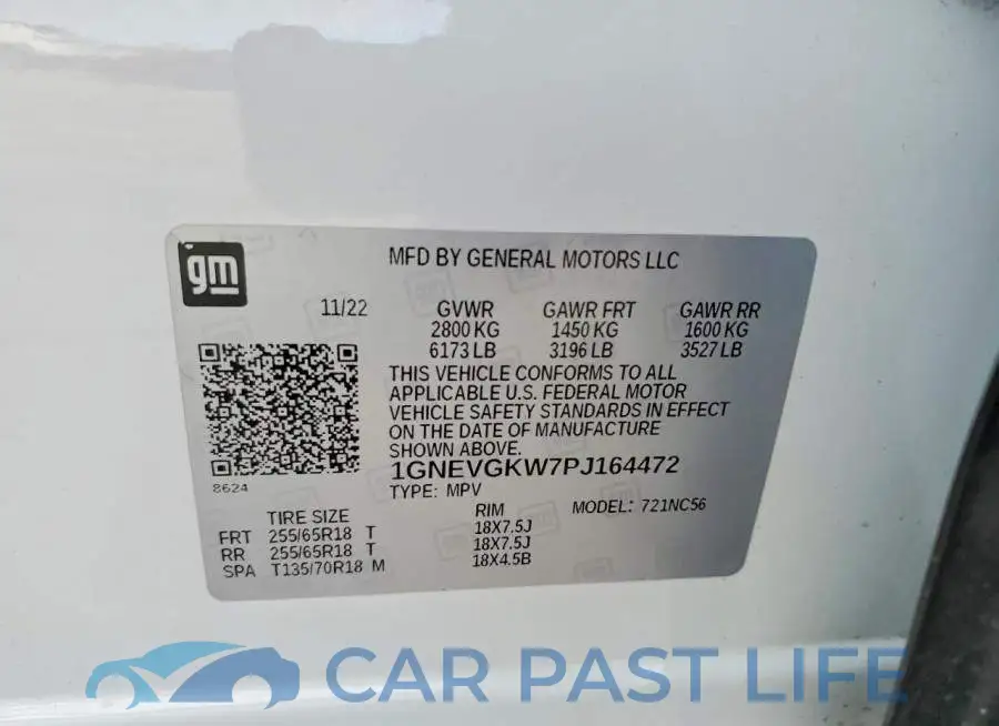 1GNEVGKW7PJ164472# 13