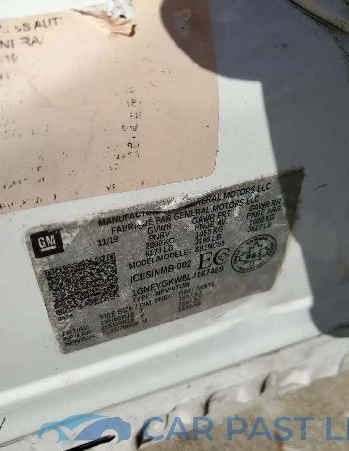 1GNEVGKW8LJ167469# 13
