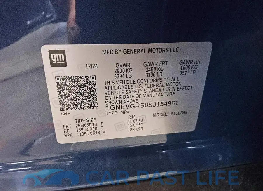 1GNEVGRS0SJ154961# 12