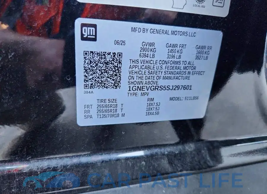 1GNEVGRS5SJ297601# 13