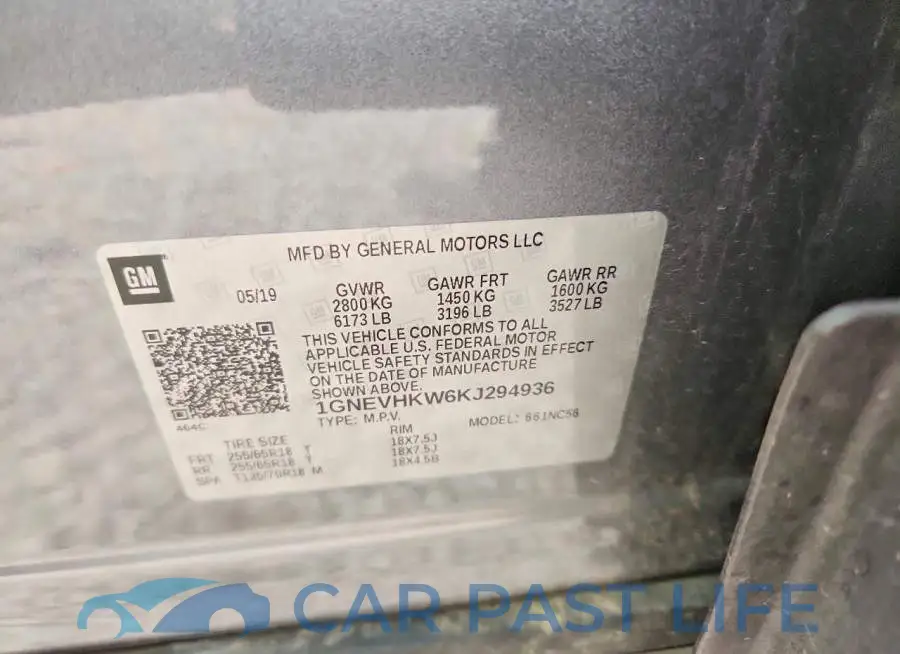 1GNEVHKW6KJ294936# 13