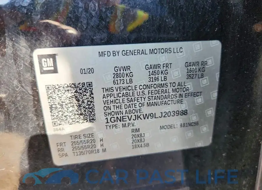 1GNEVJKW9LJ203988# 13