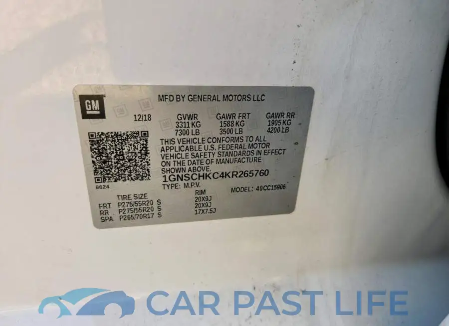 1GNSCHKC4KR265760# 13