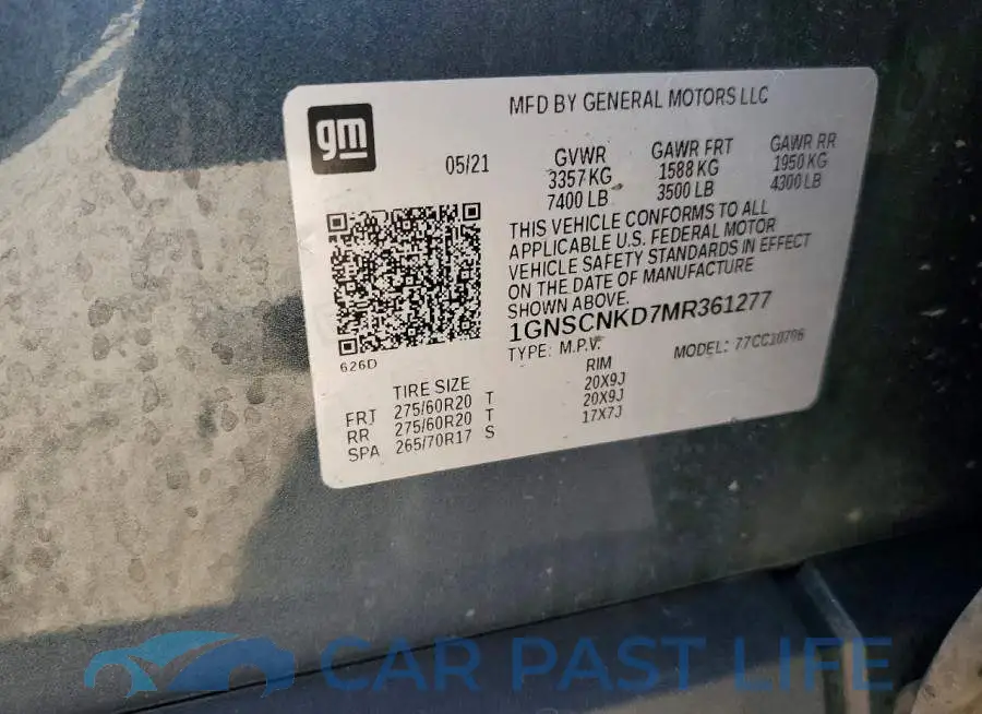 1GNSCNKD7MR361277# 13