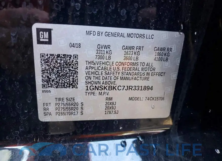 1GNSKBKC7JR331894# 13
