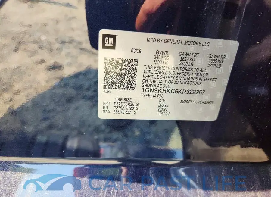 1GNSKHKC6KR322267# 14