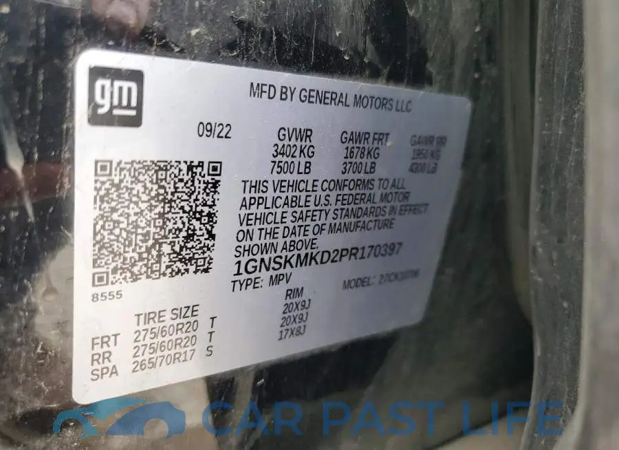 1GNSKMKD2PR170397# 13