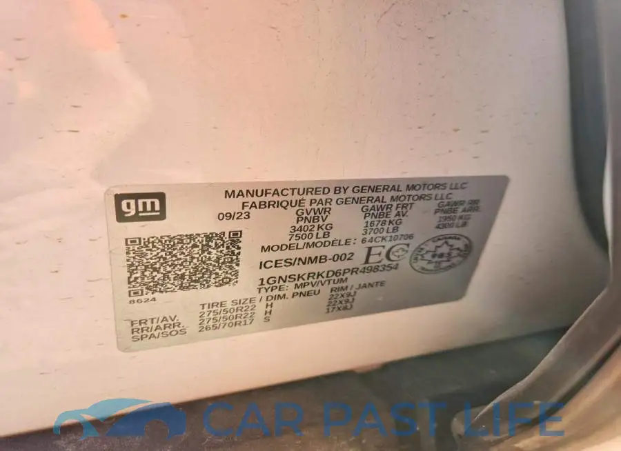 1GNSKRKD6PR498354# 13