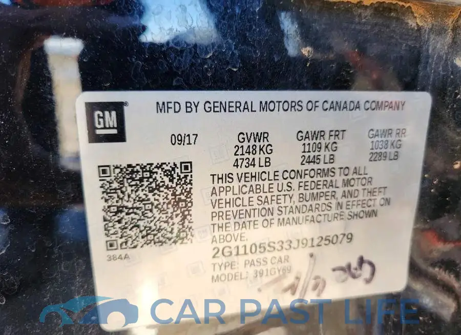 2G1105S33J9125079# 12