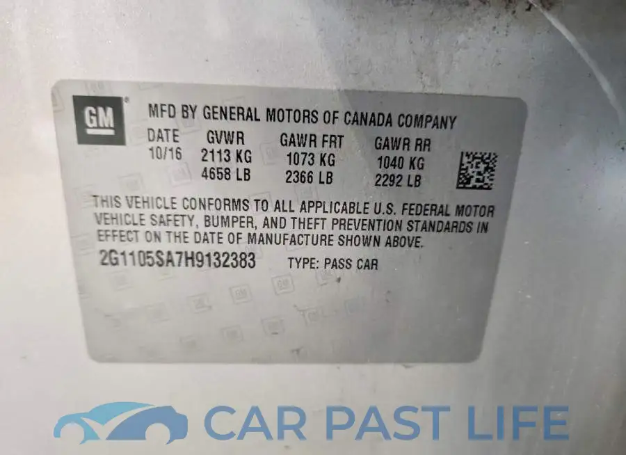 2G1105SA7H9132383# 12
