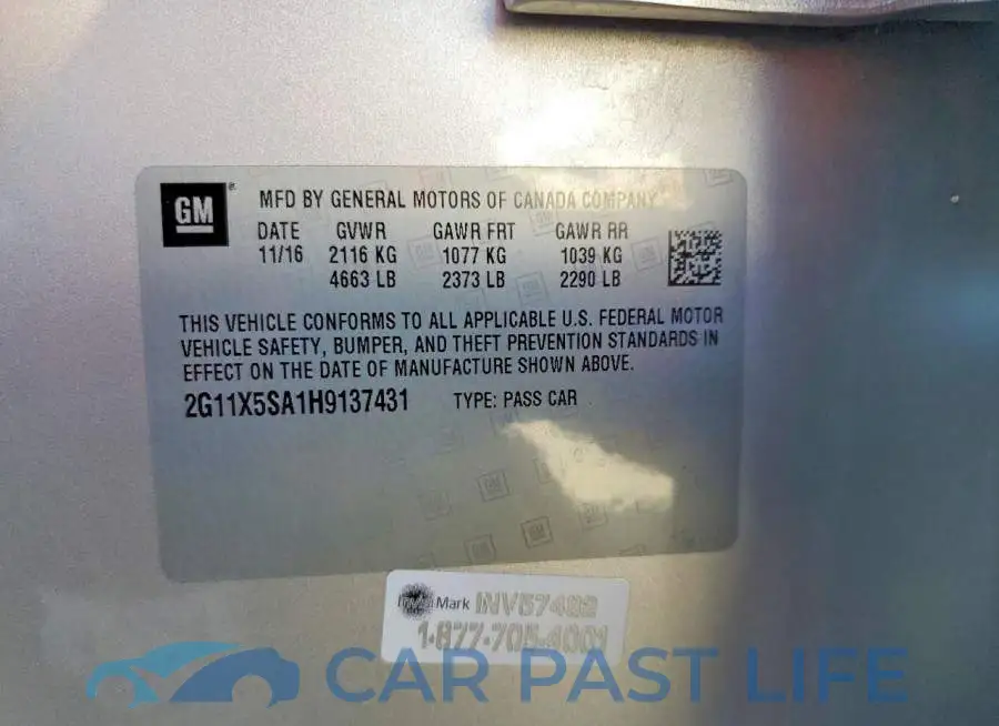 2G11X5SA1H9137431# 12