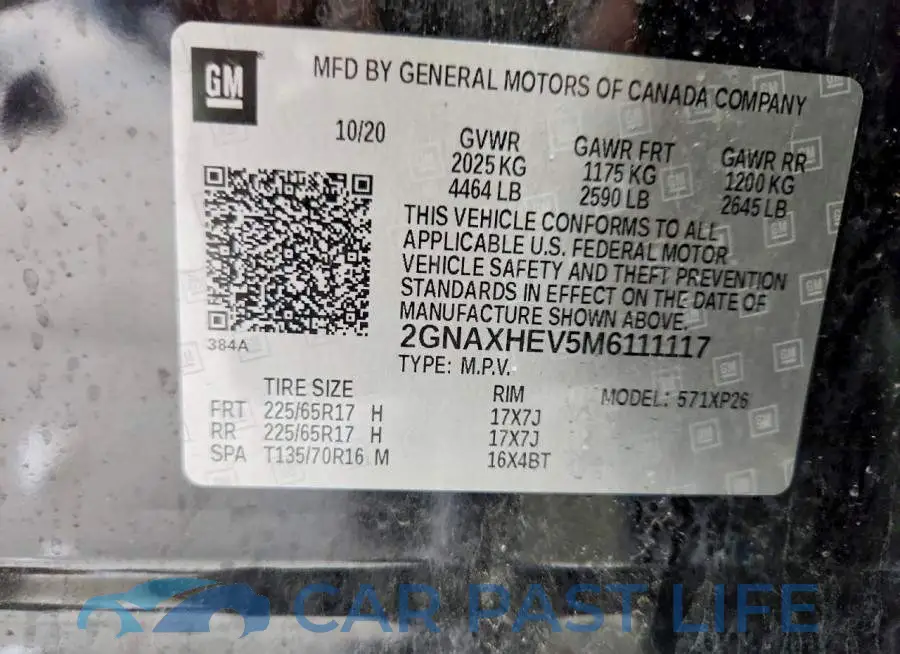 2GNAXHEV5M6111117# 13