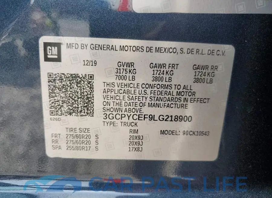 3GCPYCEF9LG218900# 12